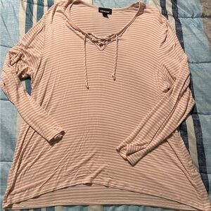 Joe Boxer Blush Striped Long Sleeve Tee